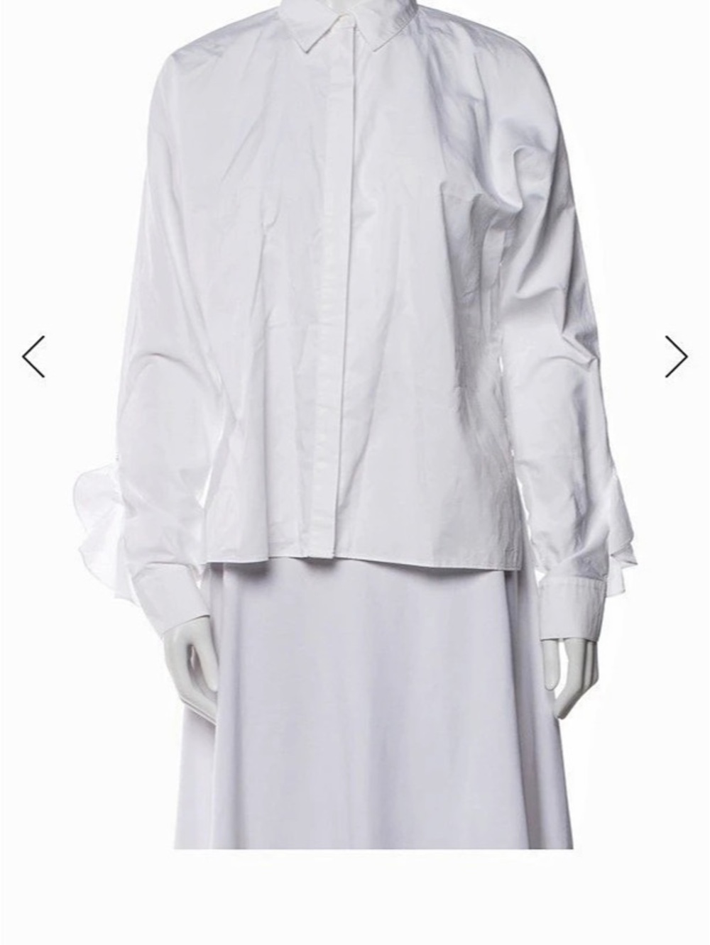 TIBI SMALL White Button-Down Shirt Like New